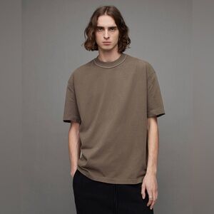 AllSaints Mediuam Isac Oversized Crew Neck Tshirt Men’s Green